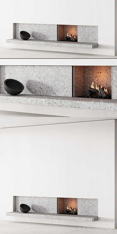 158 fireplace decorative wall kit 04 minimal terrazzo chimney 00