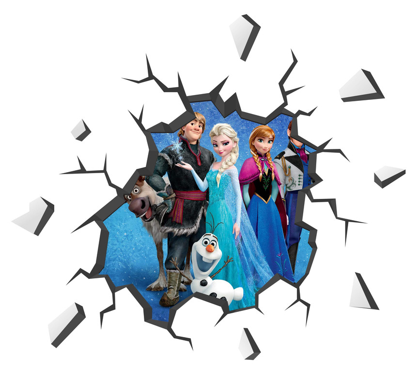 Congelado La Etiqueta De La Pared 3d Art Stickers Vinyl Sala