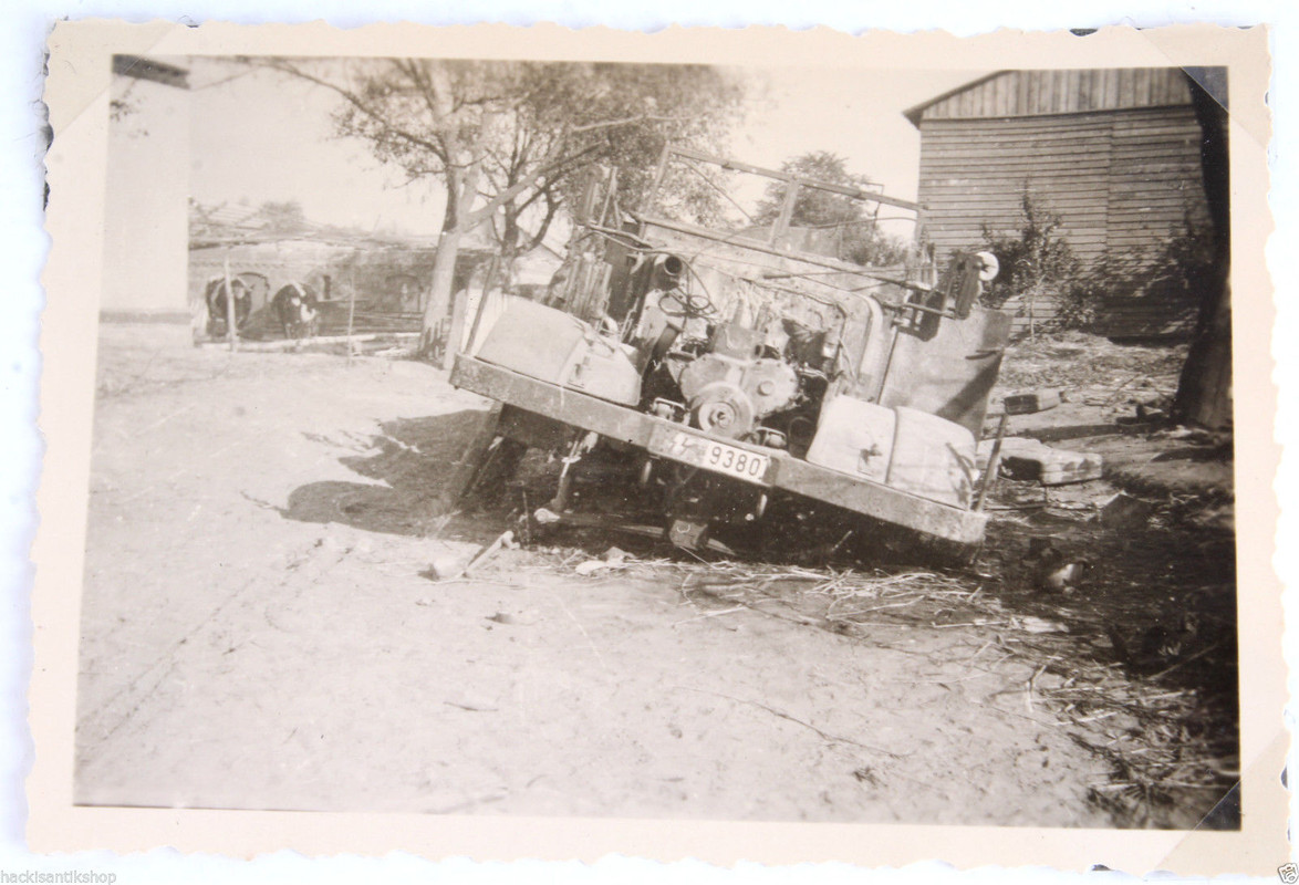 Original WK2 Foto Zerstörter LKW Sdkfz Elite Pol