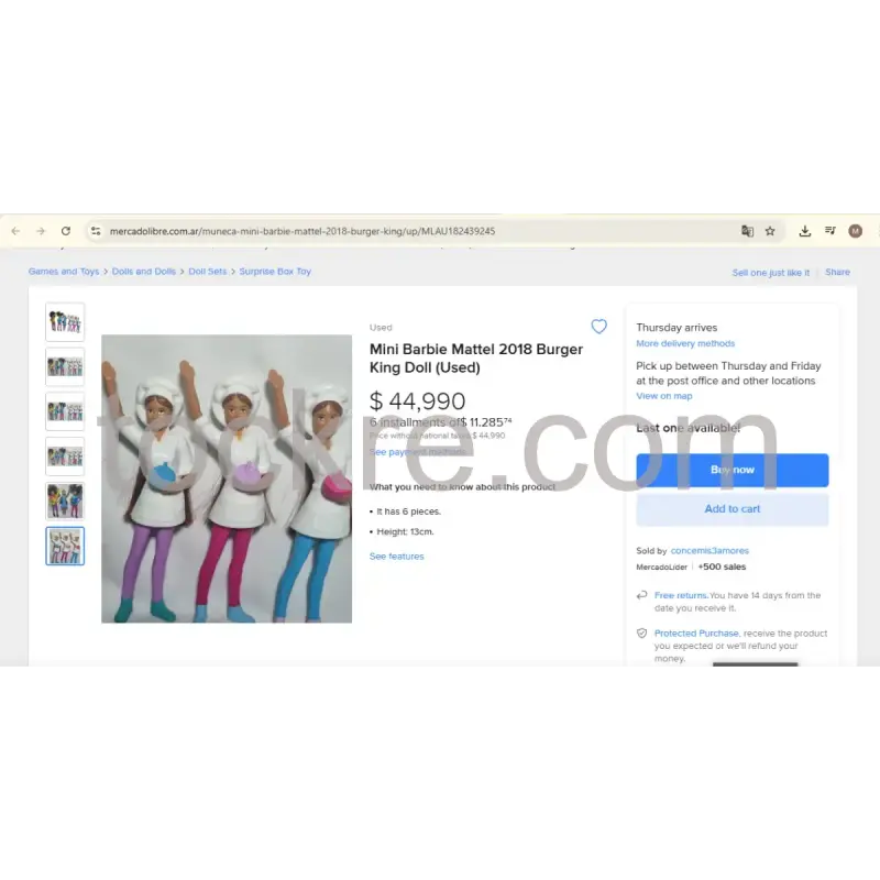 Alternative view of Collectible Doll- 2020 Burger King Kids Meal Set of 2 Barbie Dolls: Barbie Chef & Barbie Photographer - Perfect for Collectors & Kids