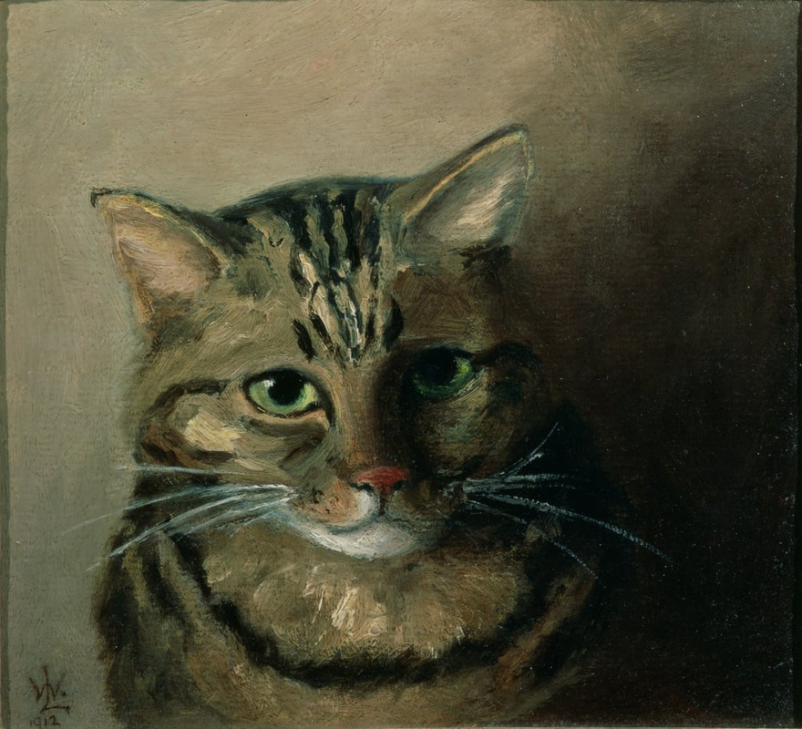 Louis-Wain-A-Head-Study-of-a-Tabby-Cat-Meister-Drucke-291365