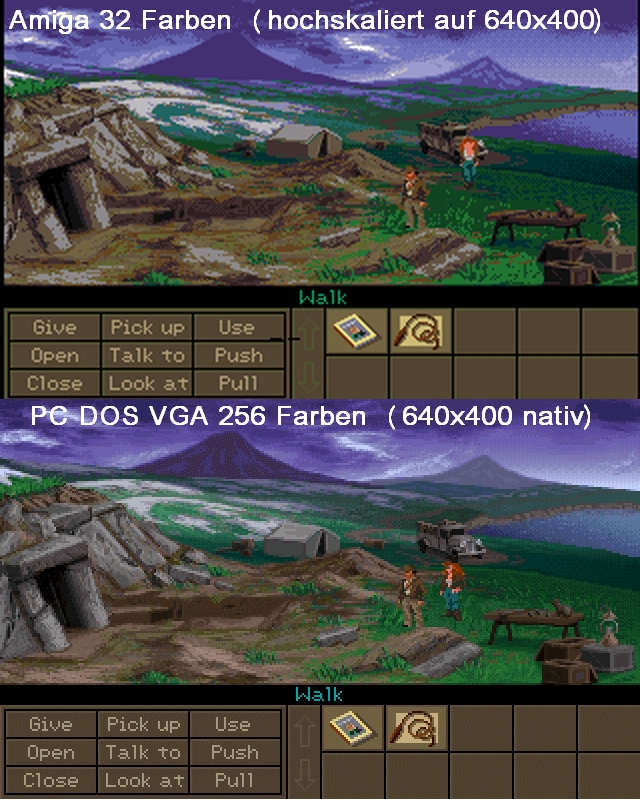 Indiana Jones IV Amiga vs PC DOS (MobyGames Screenshot Vergleich)