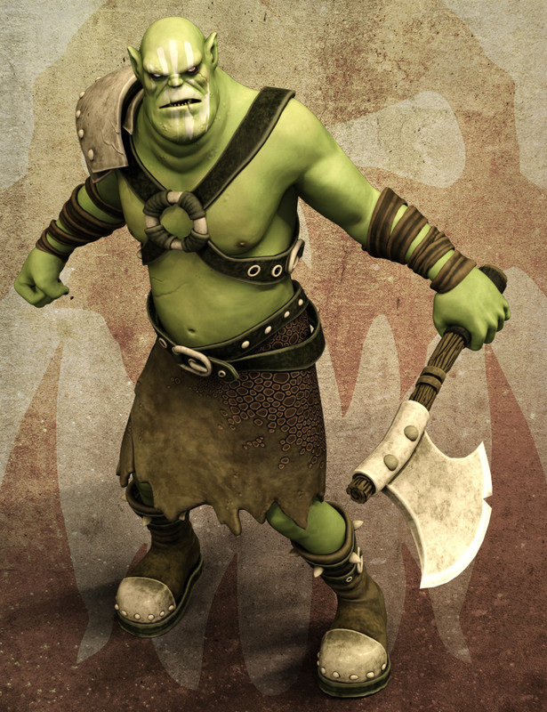 Greenzkin Orc and Outfit for Genesis 8 Male