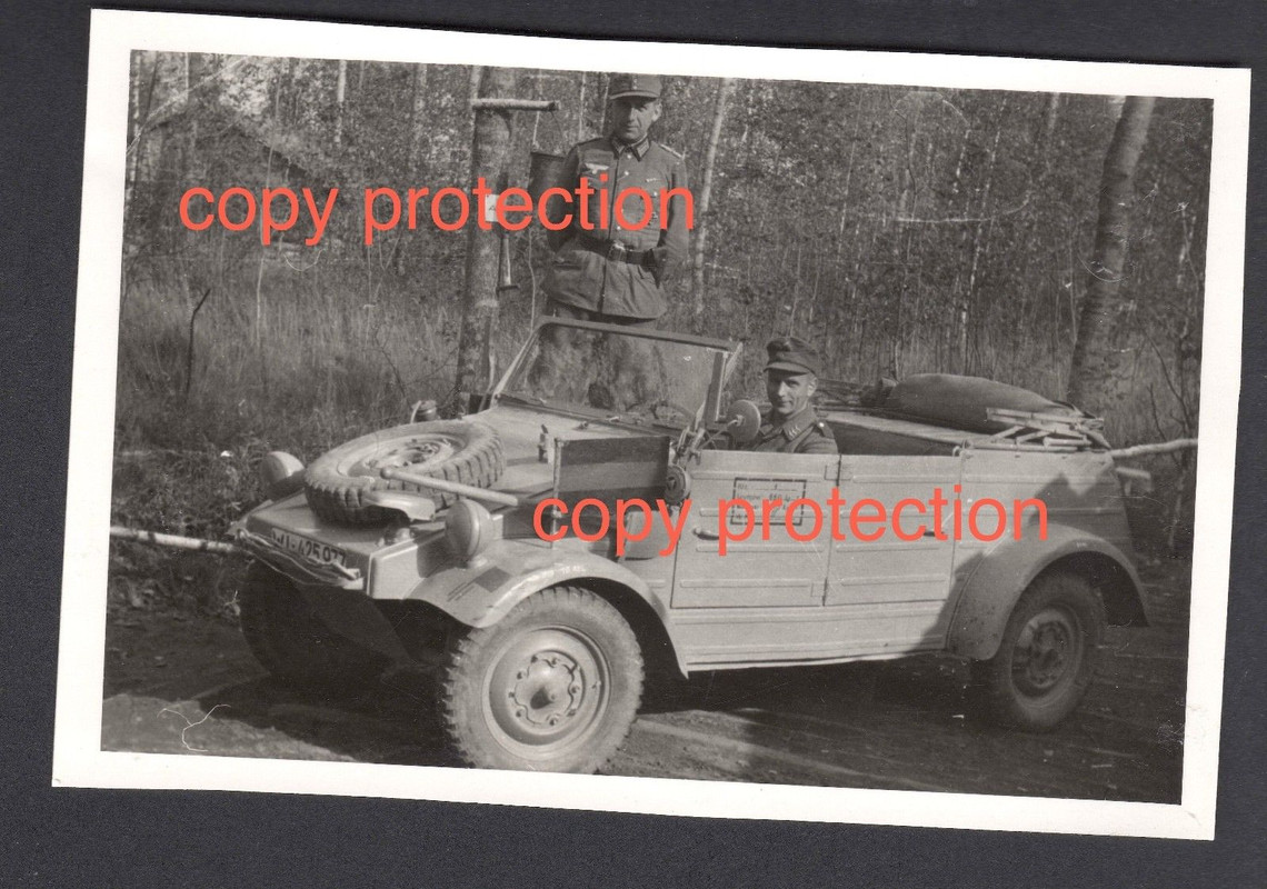 Orig. Foto VW 82 KÜBELWAGEN 1943 Luftwaffen-Felddivision Artille