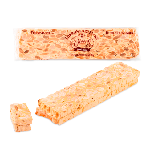 Turrón Duro de Almendra Vicens Tabla 300 Gr.