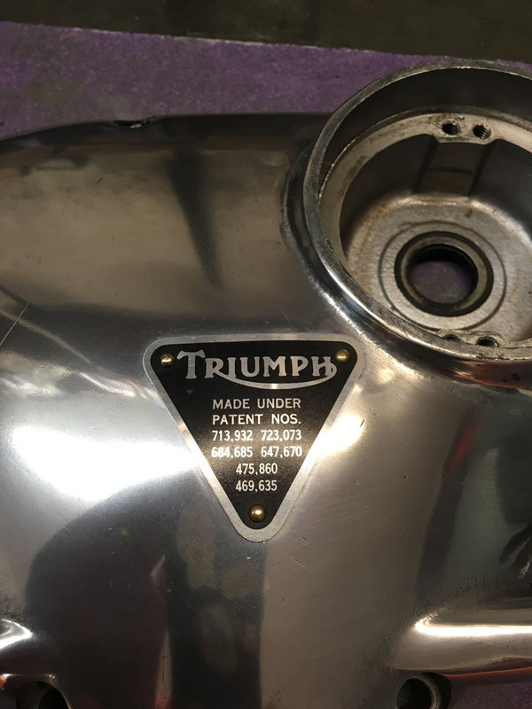 Triumph badge re-installed