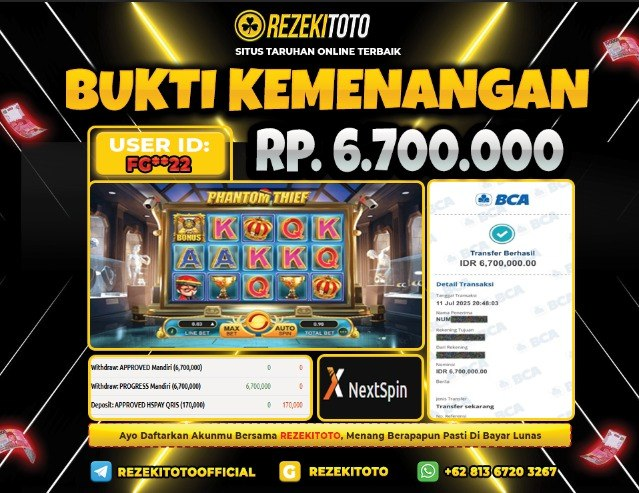 BUKTI KEMENANGAN 12 JULI 2025 BLUE PHANTOM 6 JUTA 