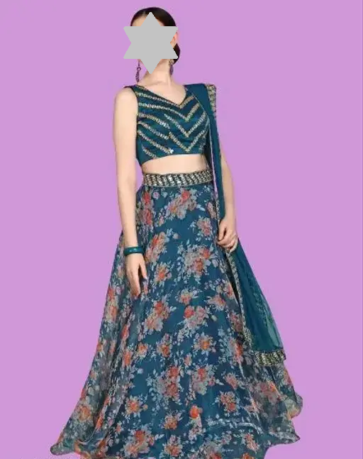 Women's Net Semi stitched Lehenga Choli (festival Special Lehenga Choli Set_Free Size) Color 1 (R223)