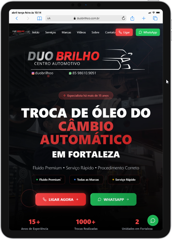 Cria&ccedil;&atilde;o de Landing Page focada em vendas e convers&atilde;o para Duo Brilho