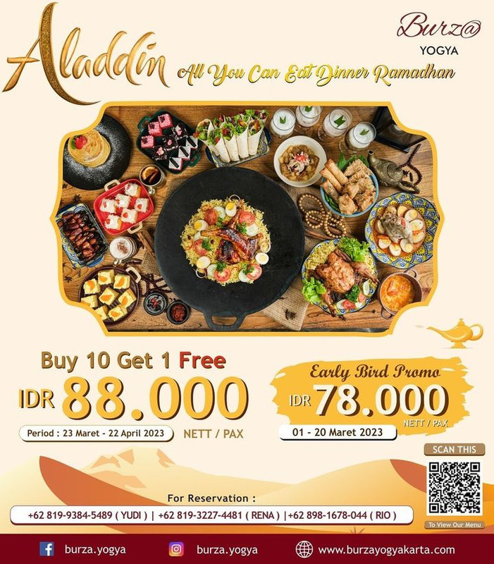 Burz@ Hotel Yogyakarta, salah satu hotel di Jogja yang menawarkan paket buka bersama all you can eat untuk Ramadhan 2023.