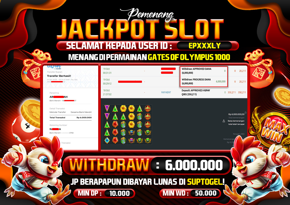  BUKTI KEMENANGAN 18 OCTOBER 2025 MENANG DI PERMAINAN STARLIGHT SLOT GATES OF OLYMPUS 1000 6 JT