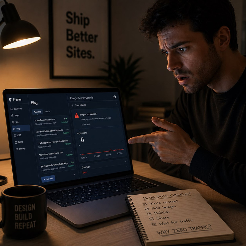 does Framer index blog posts Google automatically 2026 Framer SEO indexing guide