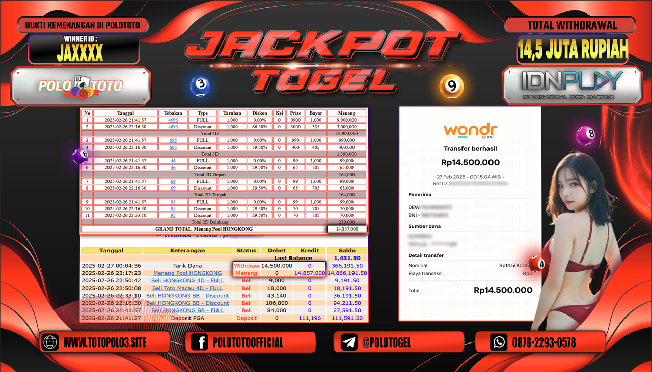 POLOTOTO JACKPOT TOGEL PASARAN HONGKONG Rp.14.500.000,-