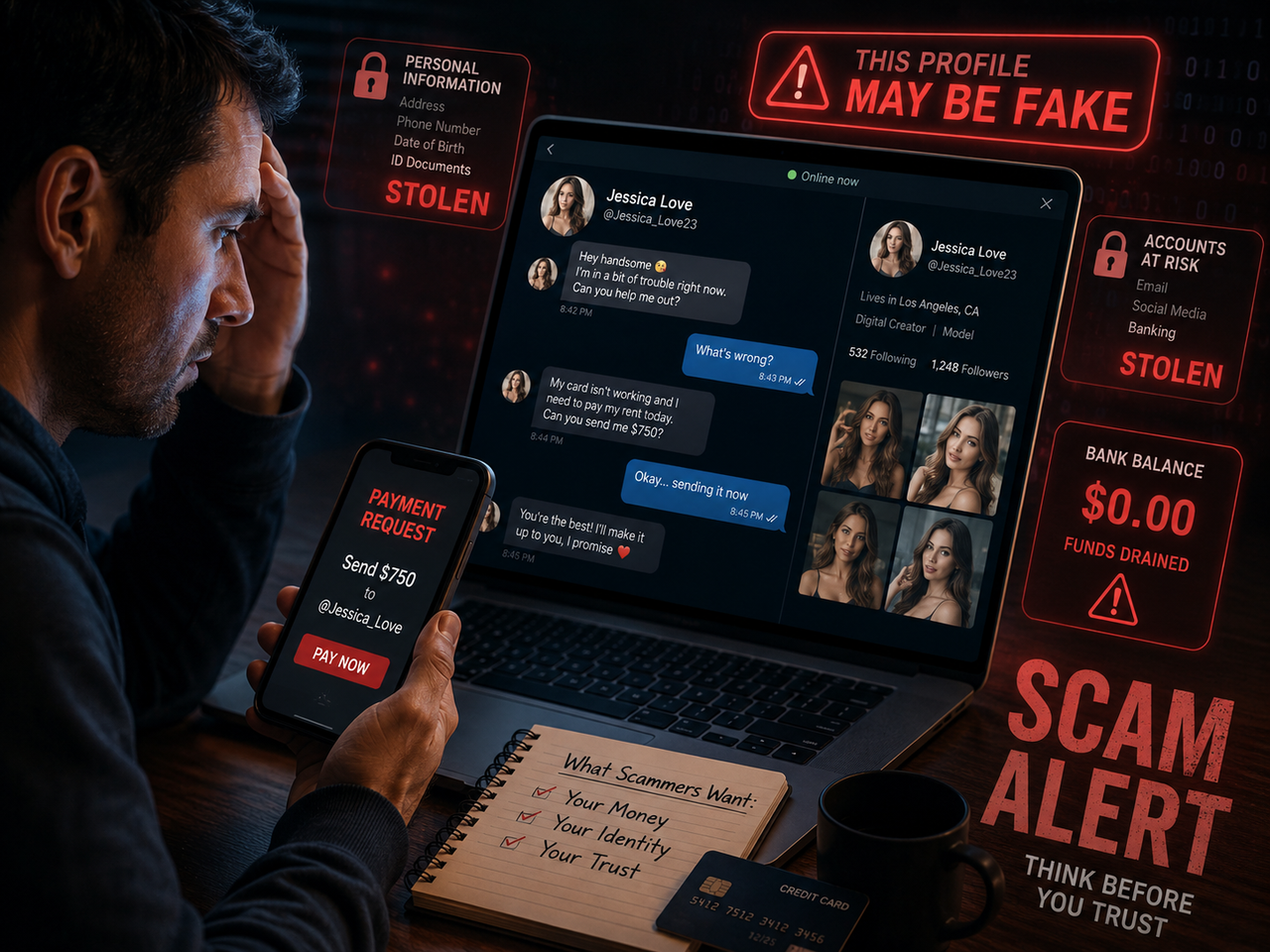 Fake social profile and payment request used to steal money and personal information
