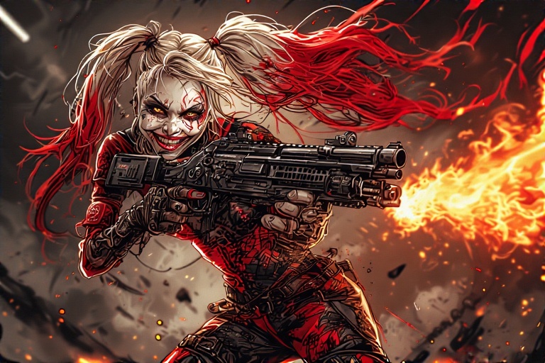 Playful-action-pose-Harley-Qui