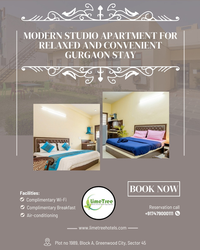 Modern Studio Apartment for Relaxed and Convenient Gurgaon Stay