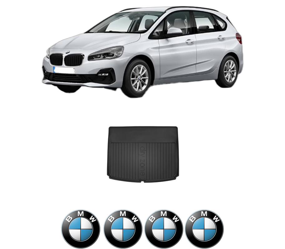 Tavita Portbagaj BMW Seria 2 Active Tourer (F45) din 2013-2021, Protectie Portbagaj Auto, 4x Stickere auto cu BMW