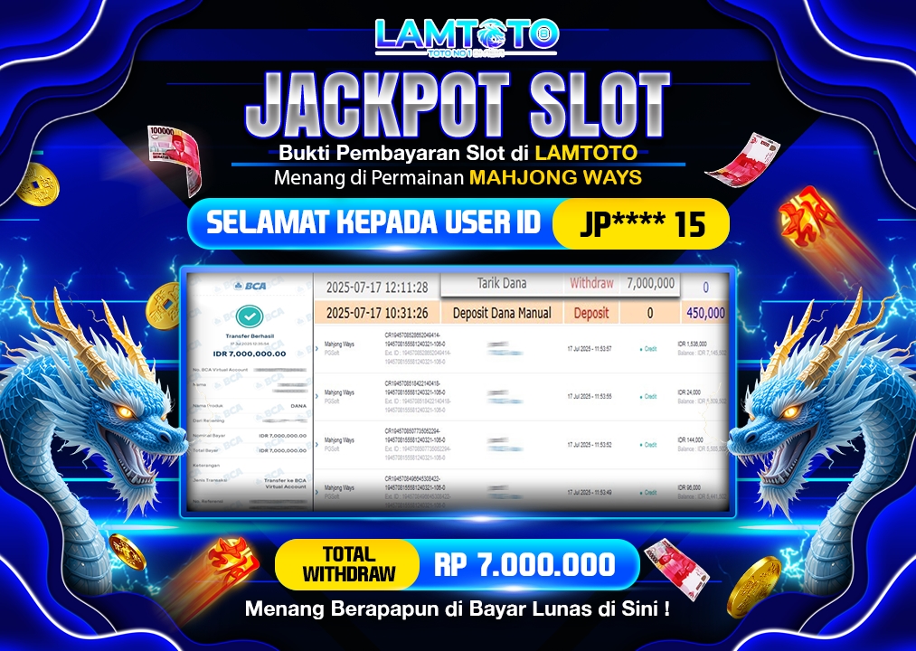 BUKTI JACKPOT LUNAS LAMTOTO