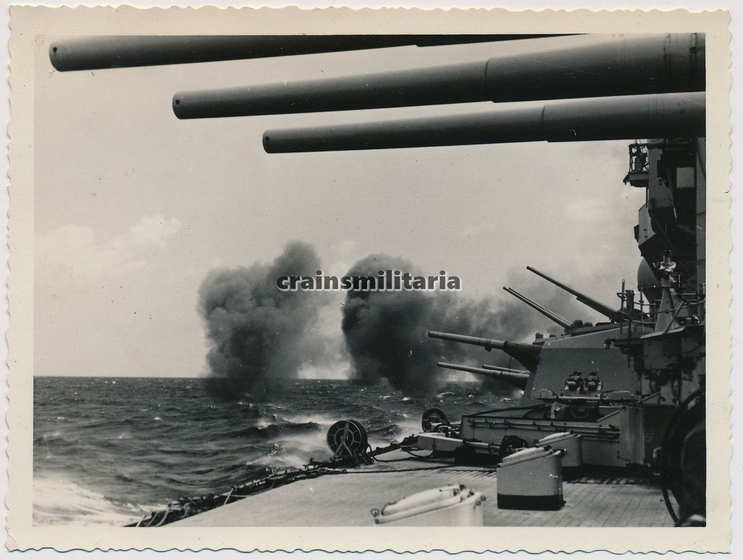 Orig. Foto Geschütze d. Schlachtschiff Gneisenau