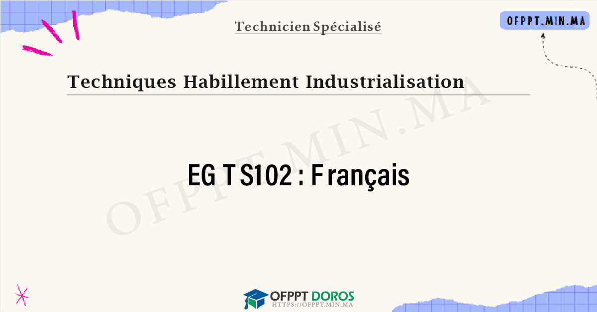 Sommaire détaillé du cours Français EGTS102 OFPPT - Structure du module