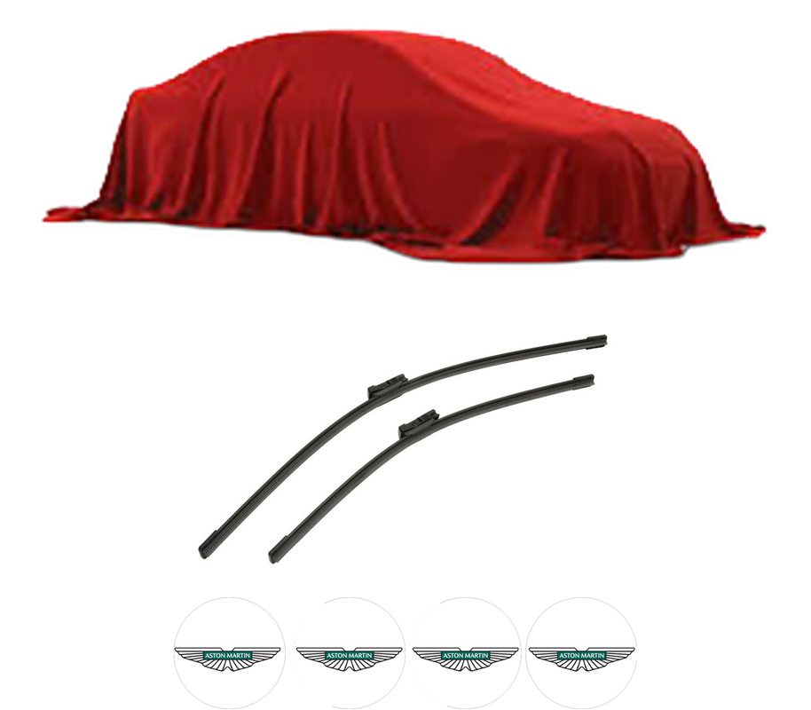 Set stergatoare auto ASTON MARTIN DBS Vantage din 2007, pentru parbriz auto, 2 bucati, Bosch Aerotwin, din cauciuc siliconat rezistent, 4 Stickere Auto ASTON MARTIN