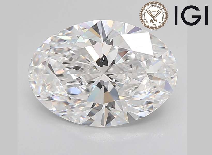 Oval Diamond 5.00 Carat E VS1 IGI Certified Ideal Loose Lab Grown 