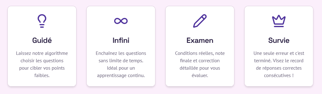 Aperçu des modes d'entraînement