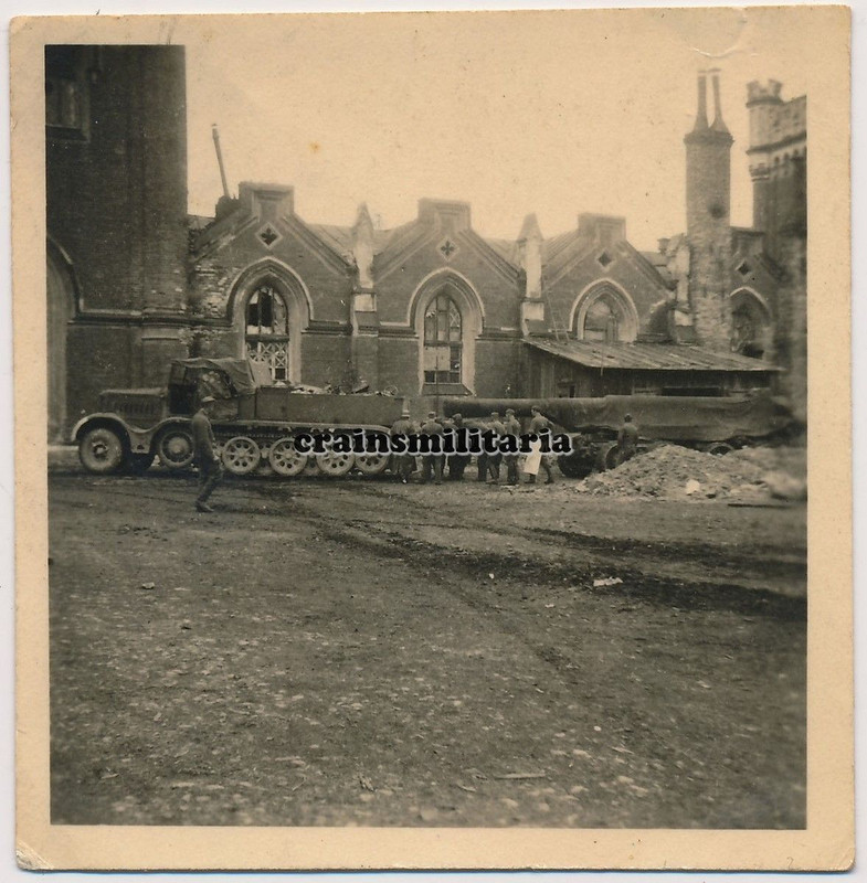 Orig. Foto SdKfz 9 Halbkette m. Geschütz Artille