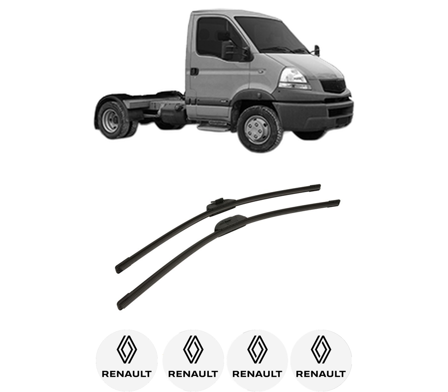 Set stergatoare auto RENAULT MASCOTT Platform/Chassis (UH_, HH_) din 1999-2005, pentru parbriz auto, 2 bucati, Bosch Aerotwin Retro Truck, din cauciuc siliconat rezistent, 4 Stickere Auto RENAULT