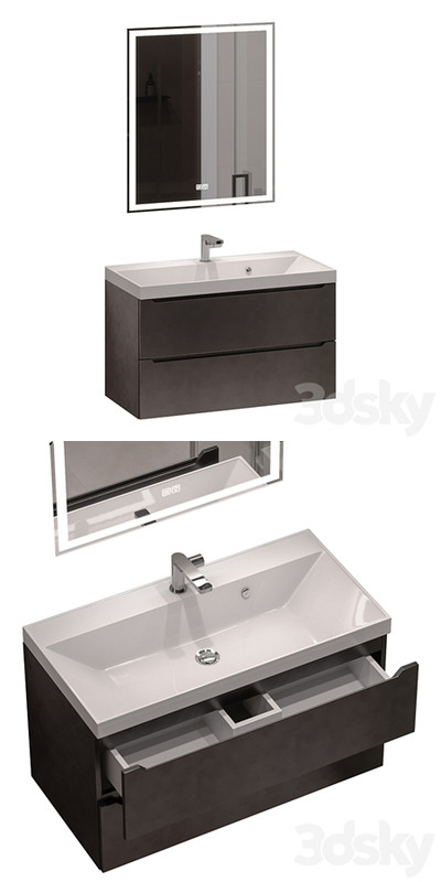 Vanity unit with washbasin Uperwood Tanos 90 cm