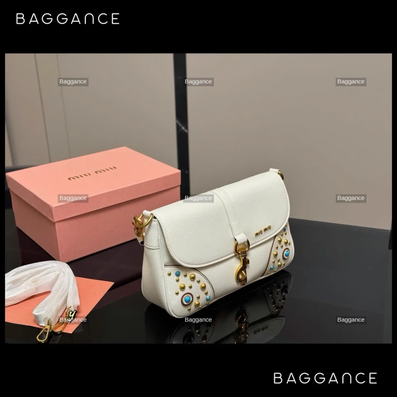 Miu Miu Baguette Shoulder Bag Wide Strap 28cm Full Box - EVMMFW-012