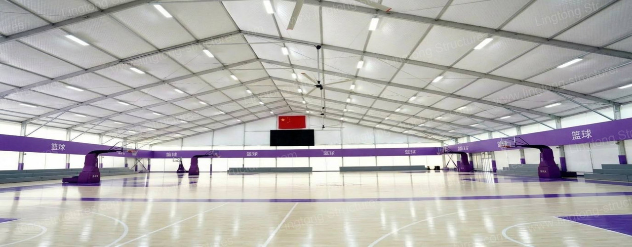 Lingtong large span basketball tent with column-free interior for professional training and competitions