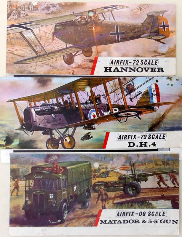 Airfix T3 Headers 5 Hannover - D.H.4 - Matador & 5.5 Inch Gun