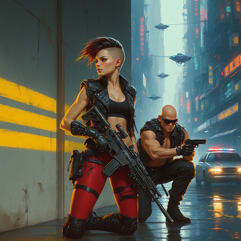 Two-futuristic-armed-individua
