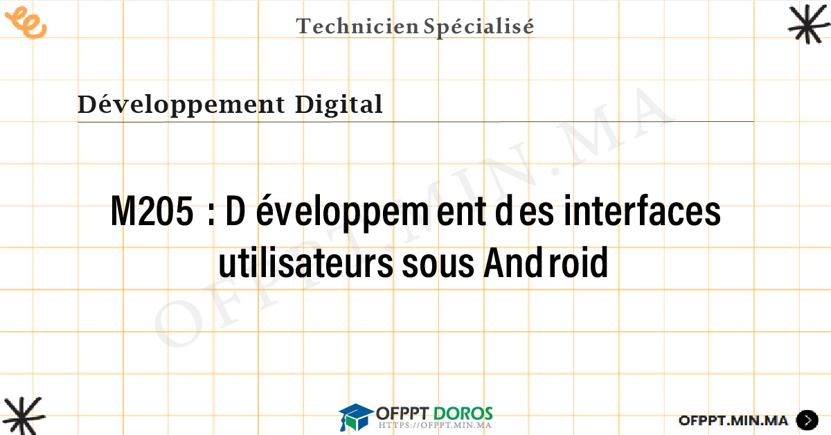 Sommaire détaillé du cours Développement des interfaces utilisateurs sous Android M205 OFPPT - Structure du module