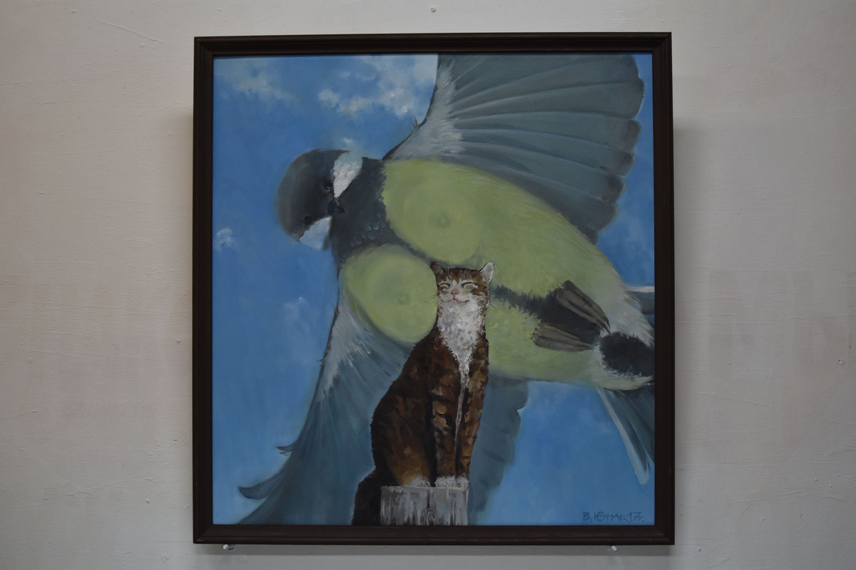 Птица счастья. ХМ, 75х70, 2017