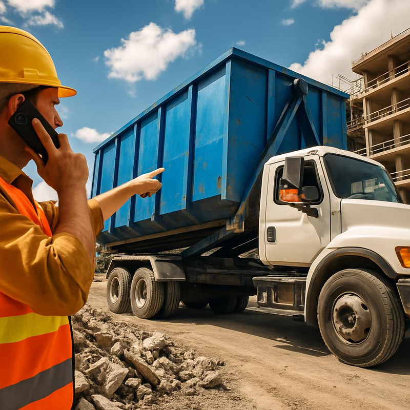 Процесс заказа и доставки контейнера для строительного мусора