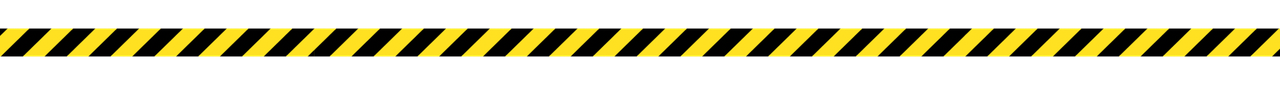 Divider which is a strip of black and yellow hazard stripes