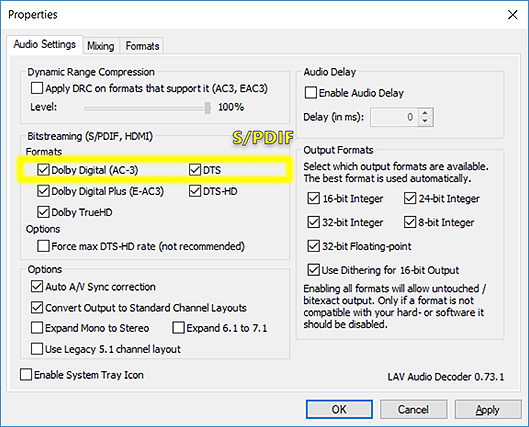 Lav Audio Decoder перекодировать DTS В Dolby. Lav Audio Decoder Форматы. Lav Audio Decoder что это. MPC be установка. Output only