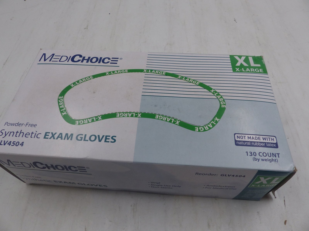 MEDICHOICE GLV4504 POWDER FREE SYNTHETIC GLOVES XL 130 COUNT