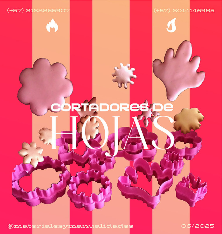 Molde cortador de flores y hojas margarita hortensia pastillaje x10pz