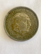 5 pesetas año 1957*67. CUÑO PARTIDO 27-BD8873-19-AF-41-B6-9-BCF-5-FBBB2106-D46