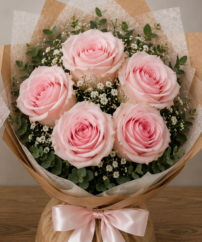 Bouquet Pink 5 Rosas