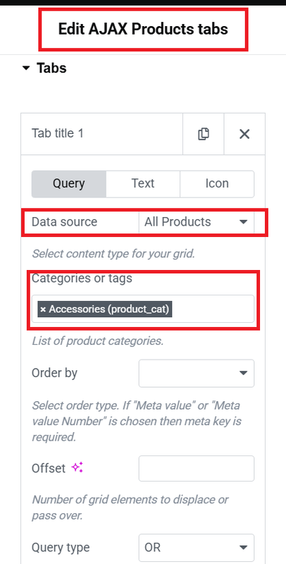 product tabs