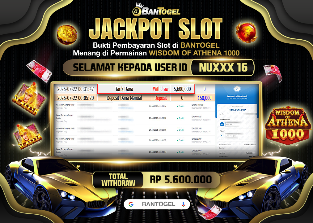 BUKTI JACKPOT LUNAS BANTOGEL