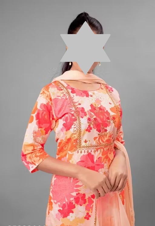 women's faboulas digital muslin kurta set Color 4 (KS106)