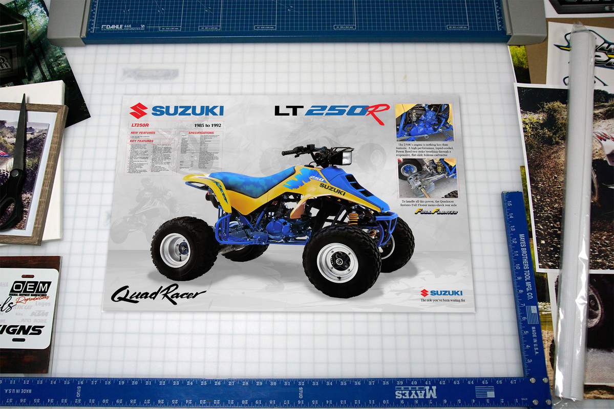 1991 Suzuki Quadracer LT 250R Banner Poster Flyer Brochure Art