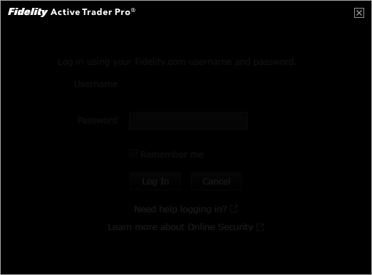 Issue- black login box on Fidelity Active Trader Pro : r/Fidelity