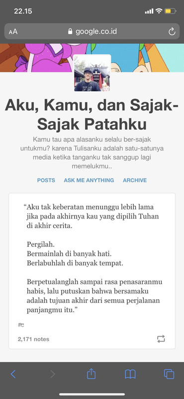 Puisi tulisan Brian Khrisna yang diunggah di Twitter