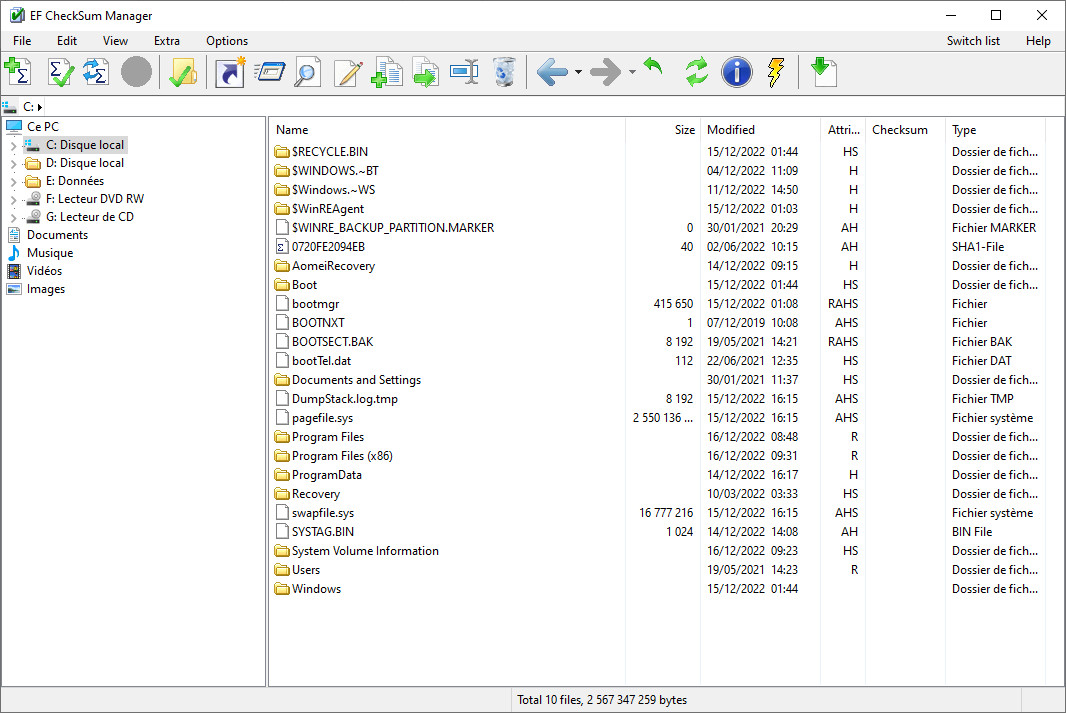 free EF CheckSum Manager 23.08